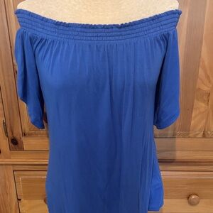 Lilly Pulitzer Royal Blue Off-Shoulder Blouse